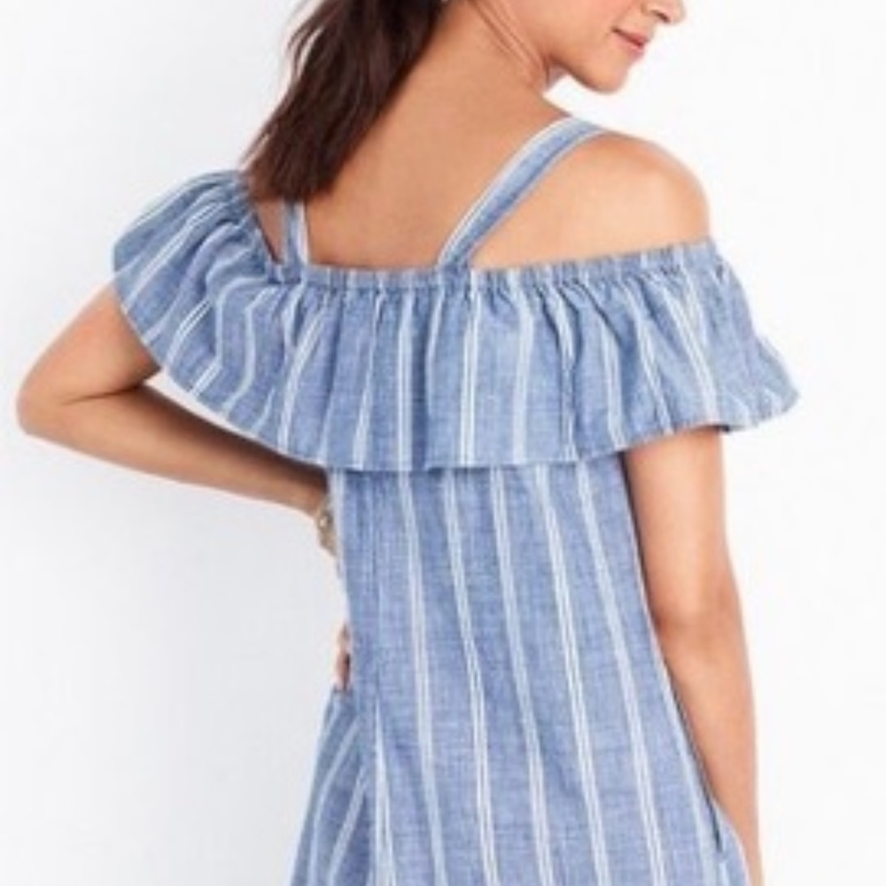 NWT J.Crew Striped Chambray Dress